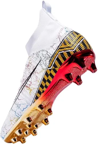 Vista 6 de LIULIULIFE Tacos de fútbol para hombre, zapatos de fútbol para entrenamiento profesional para jóvenes, zapatos deportivos para hombre, zapatos