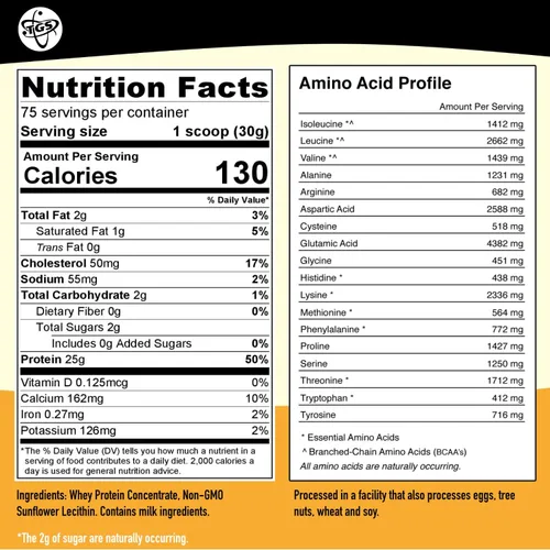 Vista 2 de TGS Nutrition 100 Proteína de suero en polvo sin sabor, sin azúcar - Limpia, sin ingredientes artificiales para hombres y mujeres - 5 libras a