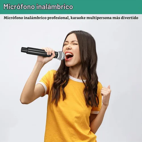 Vista 3 de Sistema de Micrófono Inalámbrico, Micrófono Profesional UHF de 4 Canales, Empareja Automáticamente Micrófono Inalámbrico de Metal con 4 Micrófonos