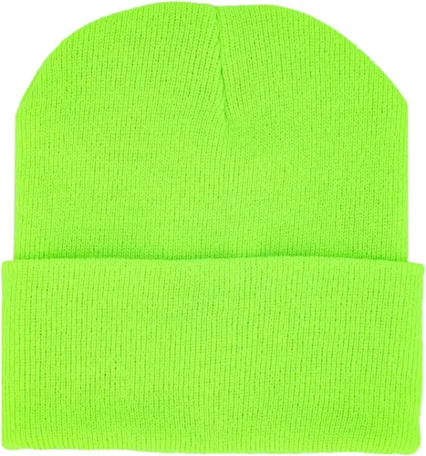 Vista 17 de KBETHOS Made in USA - Gorro de punto acrílico doblado con puños para hombre y mujer, color liso, unisex, frío 1. Gorro largo sólido negro