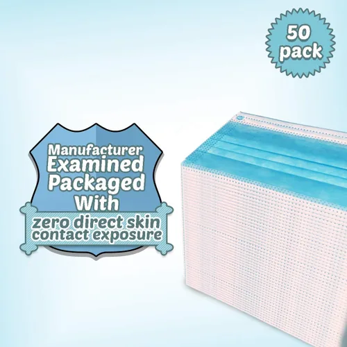 Vista 2 de Máscara facial desechable de 3 capas, cubierta de boca transpirable hecha con polipropileno y bucles elásticos para las orejas, ideal para viajes