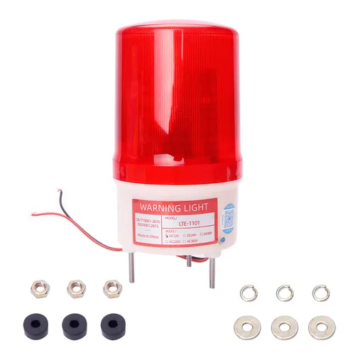 Vista 7 de Bettomshin Bombilla de advertencia estroboscópica, 12 V CC 10 W, torre de señal industrial, sin zumbador, lámpara indicadora de alarma para obras