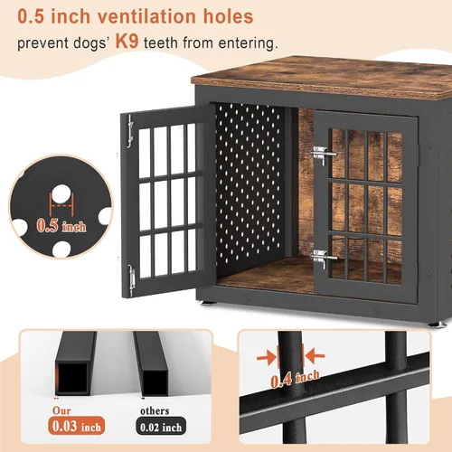 Vista 3 de rehomerance Jaula/Mueble de Servicio Pesado de 26" para Perros Pequeños, Perrera de Metal para Perros con Alta Ansiedad, Jaula para Mascotas a