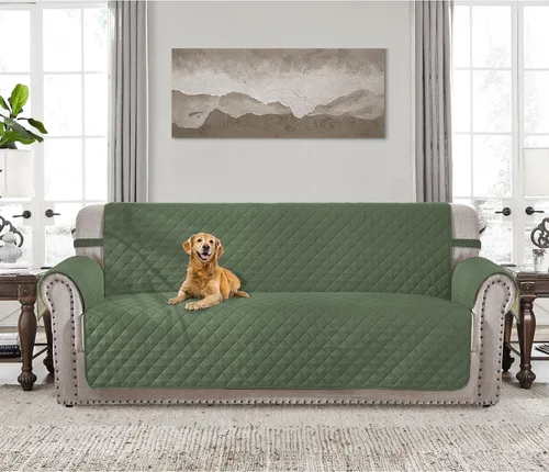 Vista 6 de HOMERILLA Fundas reversibles para sillón de dos plazas, fundas para sofá de 2 cojines, funda para sofá lavable, protector para sofá apto