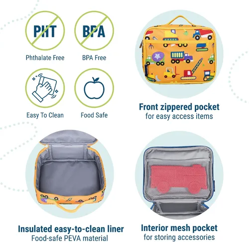 Vista 6 de Wildkin Paquete de mochila para niños de 15 pulgadas con lonchera (en construcción)