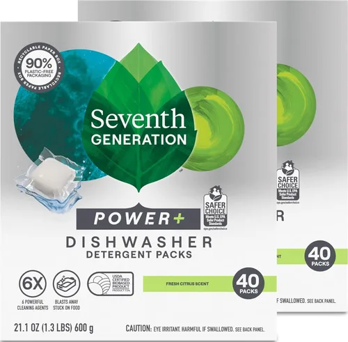 Vista 7 de Seventh Generation Power Plus Detergente automático para lavavajillas 15 unidades, 7.9 oz