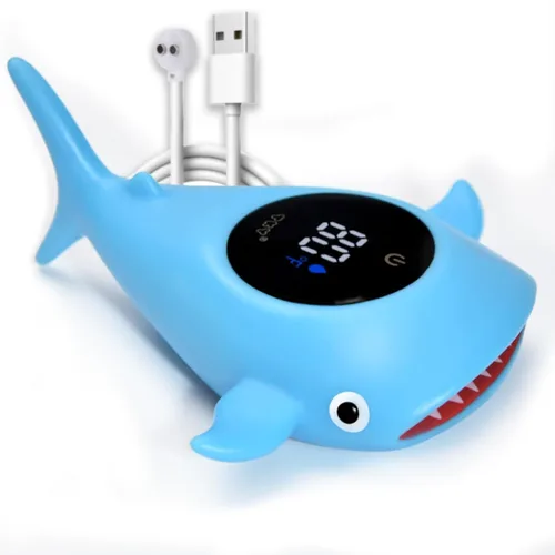 Vista 17 de Termómetro de baño para bebé, termómetro digital flotante de agua con pantalla LED y alertas de temperatura de color, juguete de baño recargable