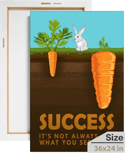 Vista 19 de Lienzo decorativo motivacional para pared con texto en inglés "Road To Successful" (Camino al éxito), diseño motivacional para la oficina, con texto