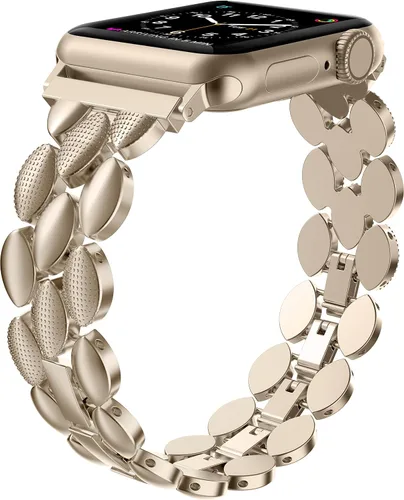 Vista 8 de Moolia Correa Elegante de Metal Compatible con Correa de Apple Watch de 38mm, 40mm, 41mm, 42mm, Correa de Moda para Mujer, Correa de Repuesto
