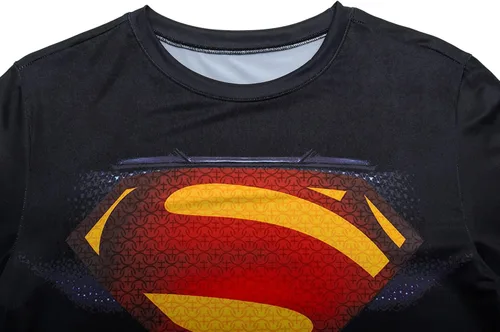 Vista 3 de Beilier Camiseta de compresión de manga larga con estampado 3D de Super-Hero