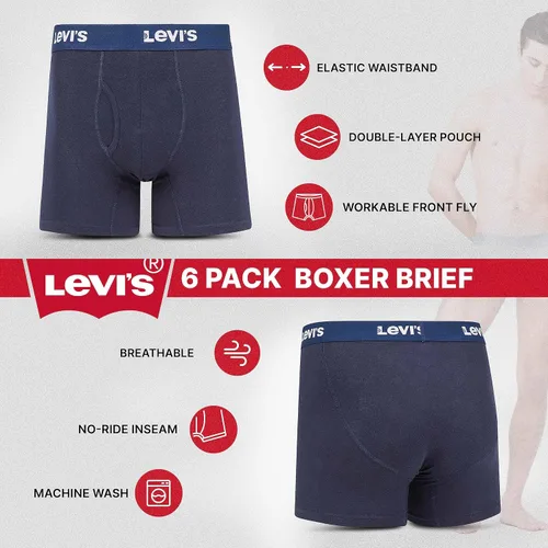 Vista 5 de Levi's Mens Boxer Briefs Breathable Cotton Underwear for Men Pack of 6
