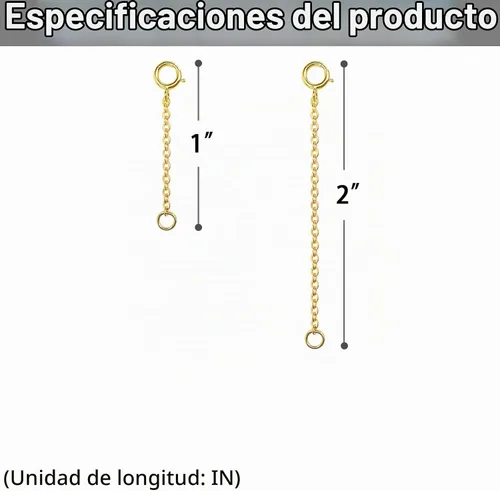 Vista 3 de Extensores de collar para mujer, extensor de pulsera de oro, extensión de joyería de cadena dorada para tobillera para mujer, juego de 2 piezas