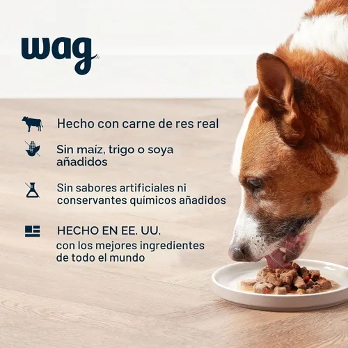 Vista 3 de Marca de Amazon - Wag Stew - Comida para perros enlatada, receta de carne de res y vegetales, lata de 13.2 onzas (paquete de 12)
