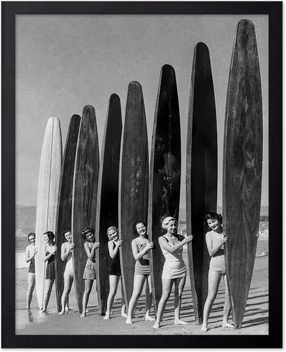 Vista 76 de Poster Master Póster clásico costero, impresión acuática vintage, regalo para artistas, amigos, atrapa las olas, surfistas en el mar, playa, costa