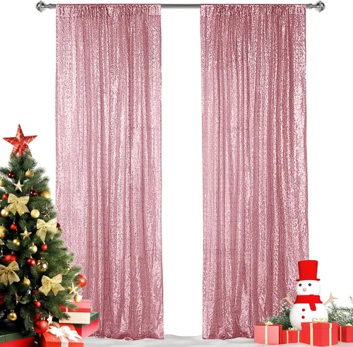 Vista 25 de Hahuho - Cortina de fondo de lentejuelas negras, 2 piezas de 2 pies x 8 pies, cortina de fondo con purpurina para fiestas, Navidad, boda, decoración