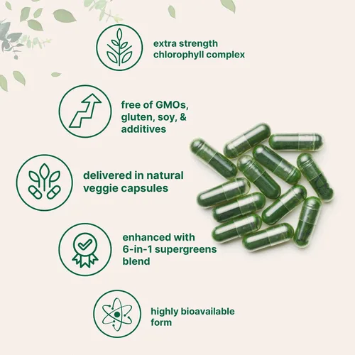 Vista 3 de Micro Ingredients Complejo de Súper Verdes con Clorofila 240 Cápsulas Vegetales con Perejil, Moringa, Espirulina, Clorela y Más Sin Gluten, Sin