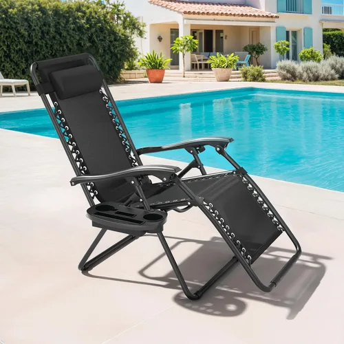 Vista 2 de Magshion Zero Gravity - Silla de camping reclinable, color negro