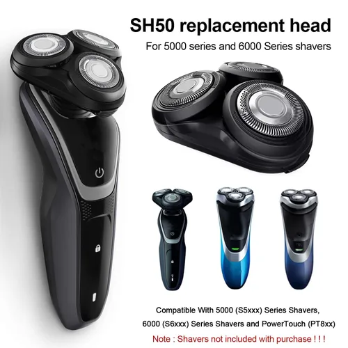 Vista 6 de Durimi Conjunto de cabezal completo de repuesto para afeitadoras Philips Norelco Series 5000