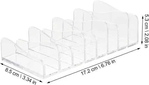 Vista 2 de 2 paletas de sombra de ojos divididas, soporte organizador de maquillaje, estante de almacenamiento para cosméticos, lápiz labial, esmalte de uñas