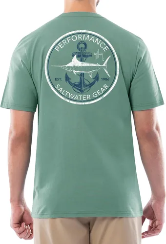 Vista 56 de Guy Harvey Camiseta de manga corta con bolsillo gráfico de algodón OG para hombre Leche de Almendra/Rig Masters