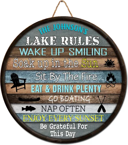 Vista 8 de V VIBEPY Letreros personalizados de Lake House, Life Is Better When Spent With Family and Friends de 8, 12, 14, 18 pulgadas, letreros impresos