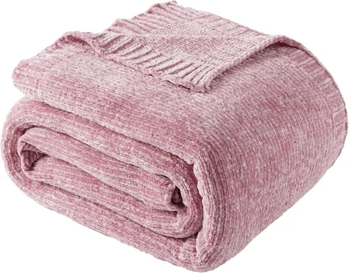 Vista 22 de Manta beige de felpilla suave para sofá, 51 x 67 pulgadas
