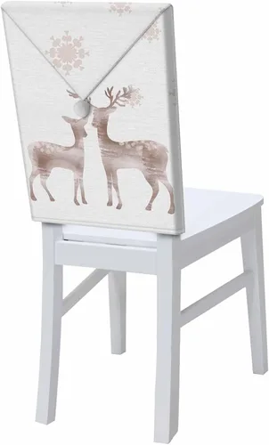 Vista 9 de Fundas para respaldo de silla de comedor, bolas de Navidad con diseño de copo de nieve en color rojo de invierno, fundas para sillas de cocina Árbol