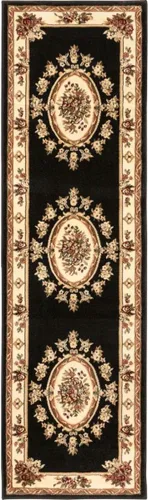 Vista 3 de Alfombra de pastoral con medallón de tejido suave y grueso, estilo europeo, con diseño floral y tradicional, fácil de limpiar, moderna, clásica