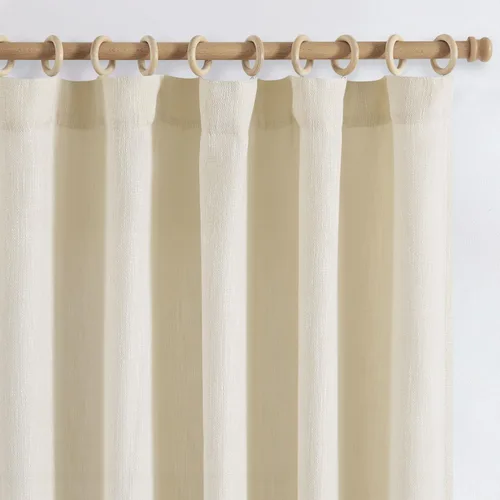 Vista 15 de Jinchan Cortinas de aspecto yute de 63 pulgadas de largo, cortinas texturizadas para sala de estar, cortinas filtradoras de luz de estilo rústico
