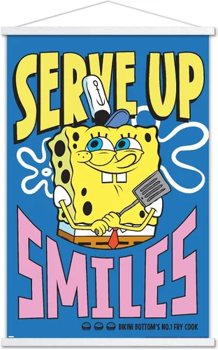 Vista 7 de Trends International Nickelodeon Bob Esponja - Póster de pared Serve Up Smiles, 22.37 x 34.00 pulgadas, paquete de impresión premium y colgador
