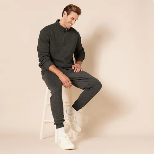 Vista 8 de Tienda Essentials - Sudadera de vellón, cuarto de cremallera y manga larga para hombre