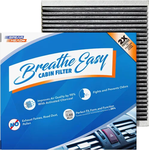 Vista 54 de Spearhead Odor Defense Breathe Easy - Filtro de cabina para AC y calentador Compatible con Chrysler 200 2015-17, Cherokee 2014-18 como OEM Hasta