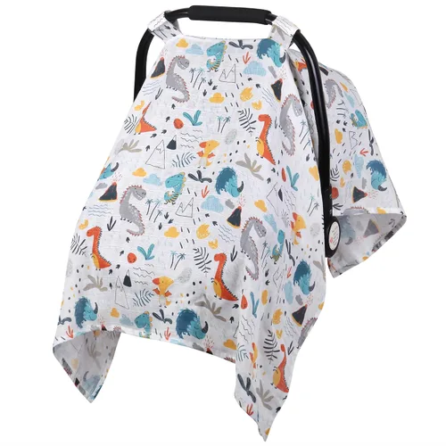 Vista 22 de Metplus Funda de muselina para asiento de coche para bebés, funda transpirable para asiento de coche infantil, funda ligera para portabebés