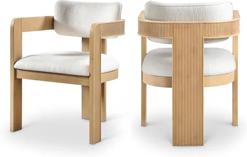 Vista 24 de Meridian Furniture Sacha - Juego de 2 sillas de comedor de terciopelo y Terciopelo coñac