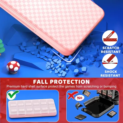 Vista 7 de CYKOARMOR Funda de juego Switch con 24 soportes para juegos compatible con Nintendo Switch y Switch OLED, funda de cartucho compacto para Switch