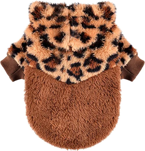 Vista 16 de Suéter de perro para perros pequeños, ropa de invierno para niños y niñas, machos y hembras, sudaderas con capucha de forro polar cálido para Verde