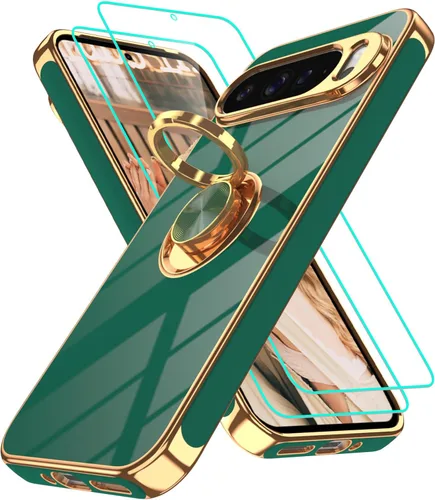 Vista 86 de Funda para Motorola Moto G 5G 2024: Funda Moto G Play 5G 2024 con 2 piezas de protectores de pantalla, soporte de anillo de rotación de 360°