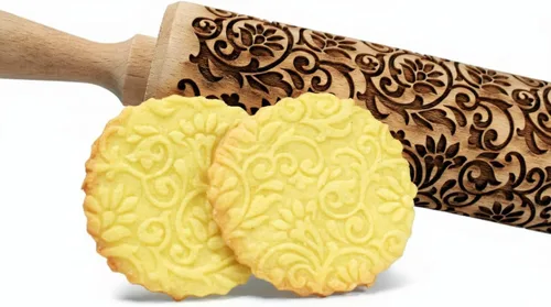 Vista 8 de Rodillo de Repostería con Relieve de LADRILLOS. Rodillo para Masa Grabado con Láser con Patrón de Pared para Galletas en Relieve o Cerámica por
