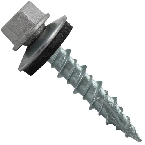Vista 50 de Tornillos para techos de metal gris ABC 10 x 1 - Cabezal hexagonal - Arandela EPDM - Arandela de arranque automático/roscado - 1 bolsa - 250