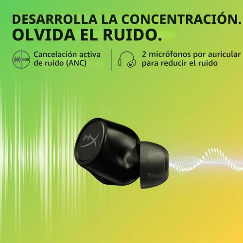Vista 6 de HyperX Cirro Buds Pro - Auriculares inalámbricos verdaderos, cancelación activa de ruido, ANC, modo de sonido ambiental, baja latencia, Bluetooth