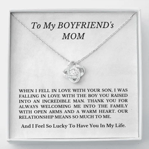 Vista 7 de Collar con texto en inglés "To My Boyfriends Mom", regalos para novios y mamá, regalos lindos para novios y madres en el día de la madre, regalo