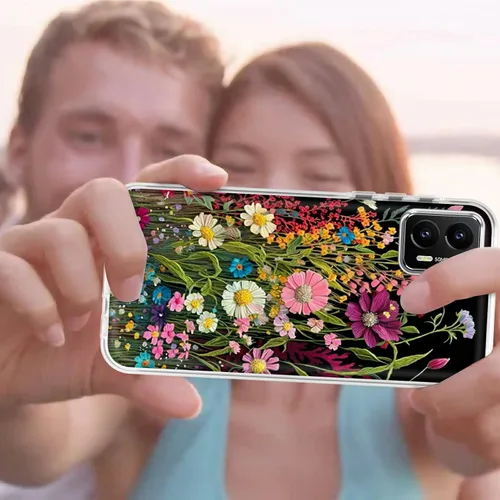 Vista 7 de Funda transparente para Motorola Moto G Stylus 5G 2023 con patrón de flores silvestres para mujeres y hombres, doble capa híbrida de poliuretano