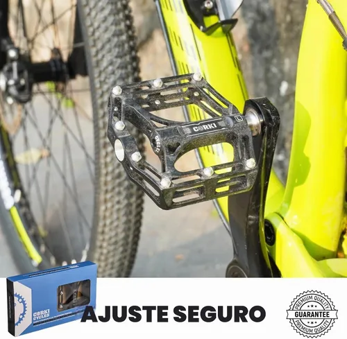 Vista 5 de Corki Cycles TOPO Pedales de bicicleta de montaña con plataforma plana de titanio - 9/16" Negro