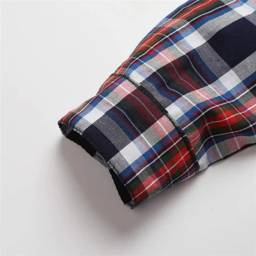 Vista 4 de MYGBCPJS Conjunto de 3 piezas para niño camisa a cuadros camiseta tirantes