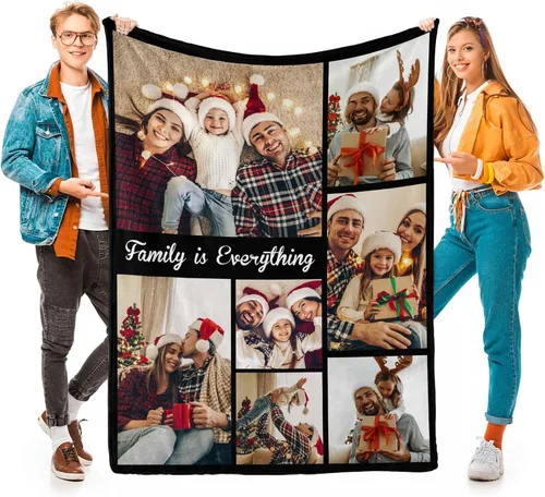 Vista 21 de D-Story Mantas personalizadas con fotos, regalos personalizados para parejas, regalos de aniversario y cumpleaños para esposa, marido, novia, novio