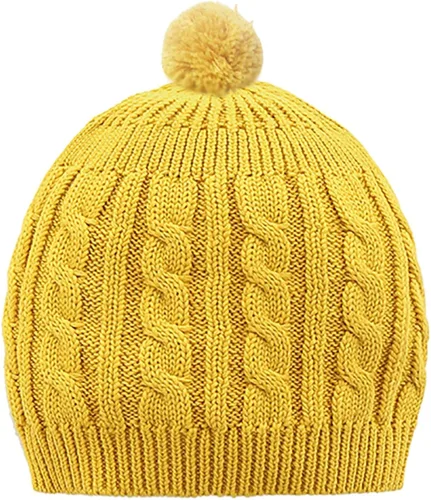 Vista 2 de Conjunto de suéter de punto para bebé recién nacido de algodón de manga larga con gorro cálido de invierno para niños