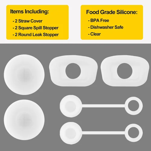 Vista 9 de HOMDSG Juego de tapones antiderrames para Stanley Cup 2.0 de 40 onzas y 30 onzas, accesorios que incluyen tapa de pajilla, tapón de fijación