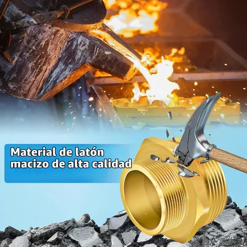 Vista 4 de Conector de rosca hexagonal para hidrante de fuego, 2" NPT x 2-1/2" NST (NH) macho Adaptador de manguera de hidrante de fuego doble macho Conector