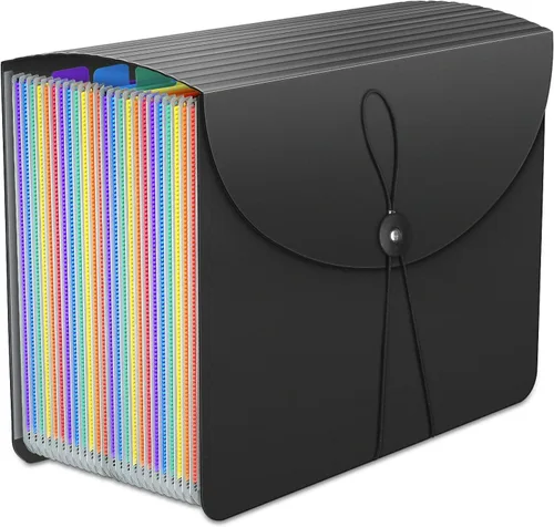 Vista 8 de Carpeta de Archivos Expandible de 24 Bolsillos, Organizador de Archivos de Acordeón, Organizador de Documentos Tamaño Carta, Caja de Archivos