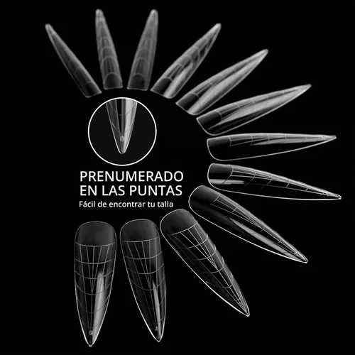 Vista 2 de 120 formas de uñas dobles, extensión larga de almendra, formas de uñas de poligel, cobertura completa, moldes de uñas reutilizables, 12 tamaños